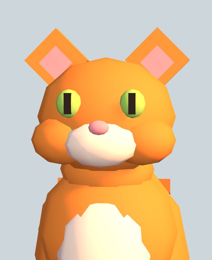 Orange low-poly cat character